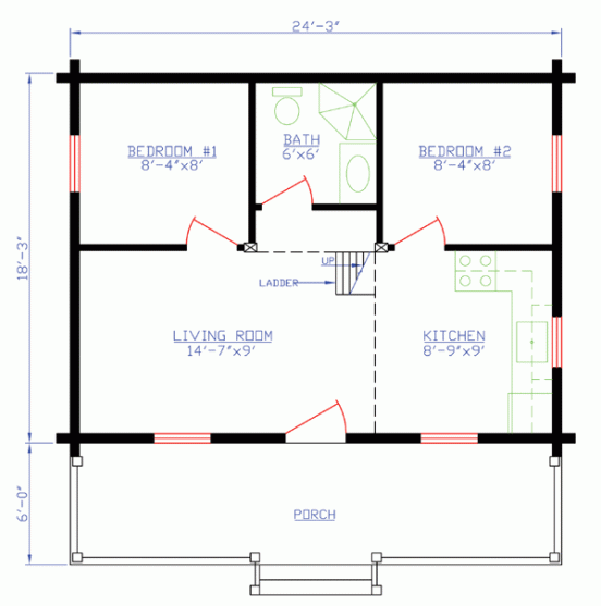 small cabin floor plan